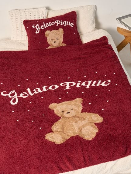 新品 ジェラートピケ ホリデー ベアジャガード マルチカバー RED 赤 レッド Sleep】【HOLIDAY】 スノーベア ジャガードマルチカバー(ブランケット