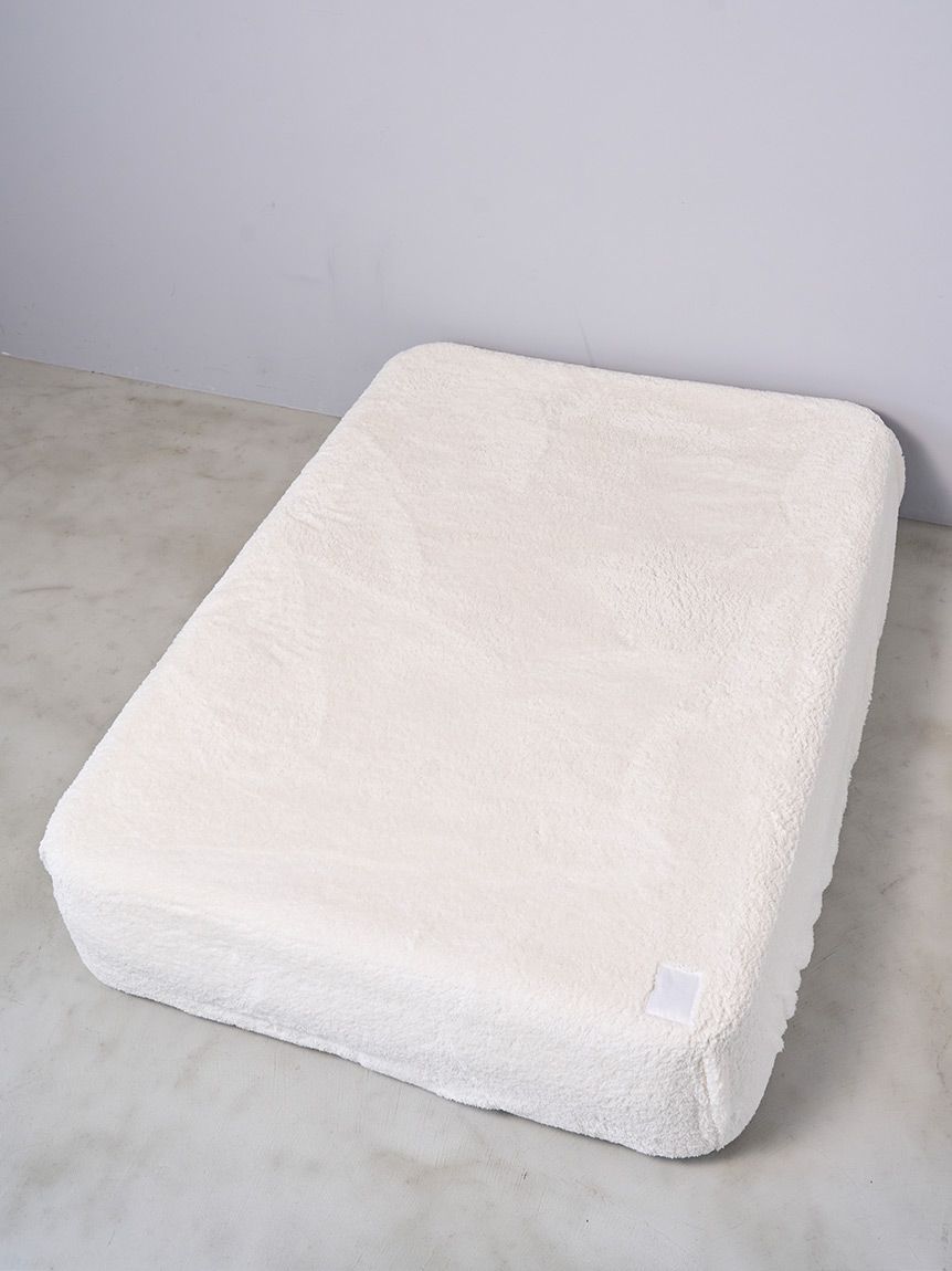 ジェラートピケ　もこもこ　シングル　BOXシーツ　敷布団　ブラウン Sleep】モコモコ ボックスシーツ（シングル）(ボックスシーツ