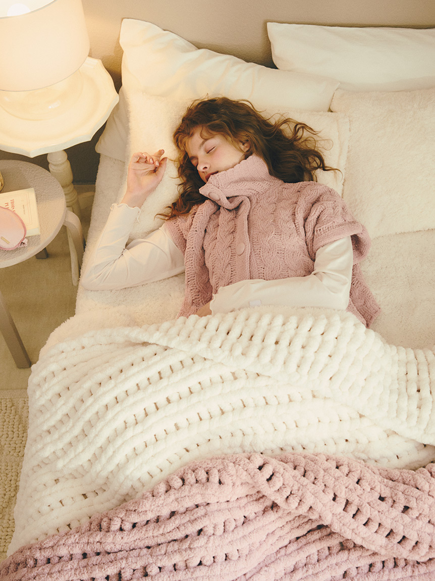Sleep】チャンキーニット マルチカバー(ブランケット