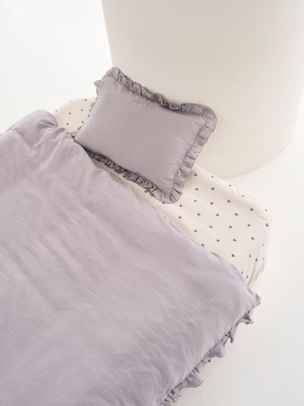 gelato pique フリルダブルガーゼ掛カバー＆ボックスシーツ SD Sleep】ダブルガーゼフリル2点セット（シングル）(寝具セット
