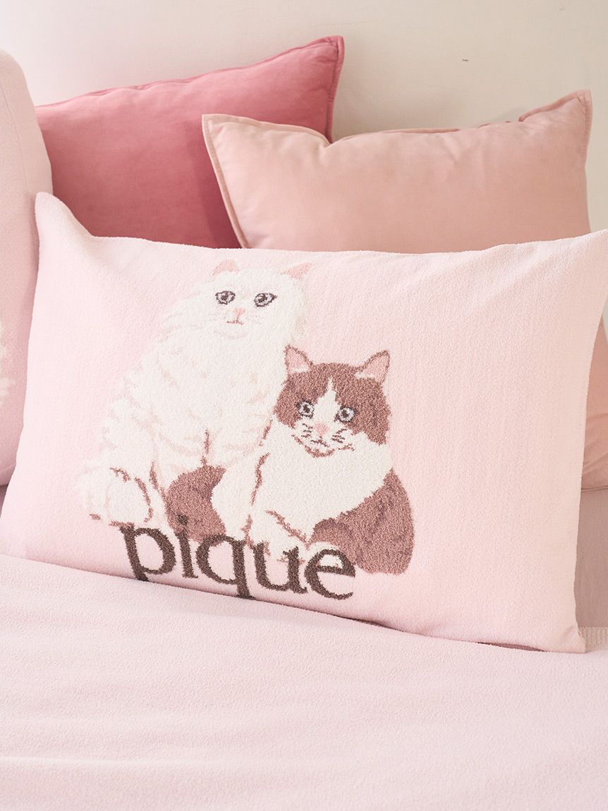 Sleep】エアリーモコキャットジャガードピローケース(枕カバー