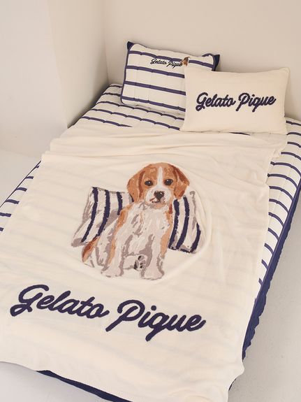 Sleep】【UNISEX】エアリーモコプレイフルDOGジャガードマルチカバー