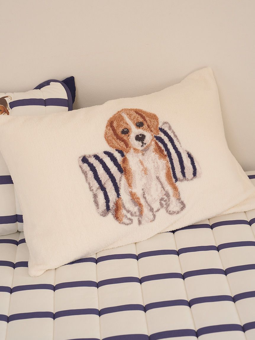 Sleep】【UNISEX】エアリーモコプレイフルDOGジャガードピローケース