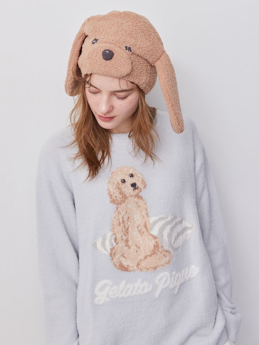 Sleep】【UNISEX】ベビモコプレイフルDOG吸水キャップ(クッション