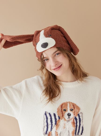 Sleep】【UNISEX】ベビモコプレイフルDOG吸水キャップ(クッション
