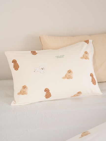 Sleep】DOG柄プリントピローケース(枕カバー)｜ルームウェア・パジャマ
