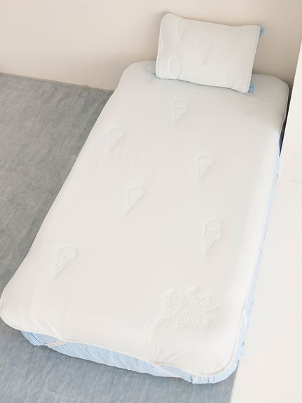 Sleep】【接触冷感】【抗菌防臭】アイスロゴキルト敷きパッド