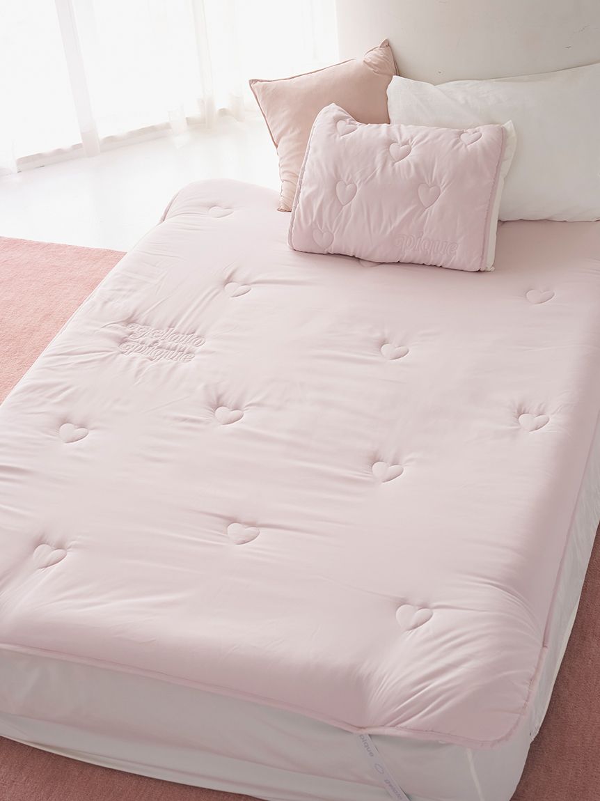 gelatopique sleep ハートキルト 敷きパッド ダブル Sleep】ハートロゴ 敷きパッド（ダブル）(ボックスシーツ・敷きパッド