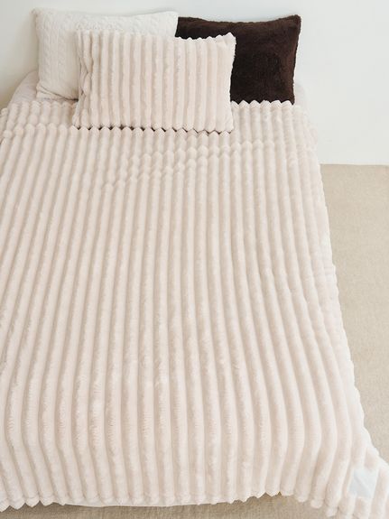 ジェラートピケ　もこもこストライプ毛布 Sleep】モコモコストライプ毛布(ベッドリネン)｜ルームウェア