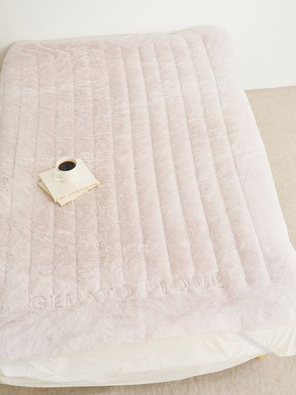 Sleep】ストライプロゴキルト敷きパッド(ダブル)(ボックスシーツ・敷き