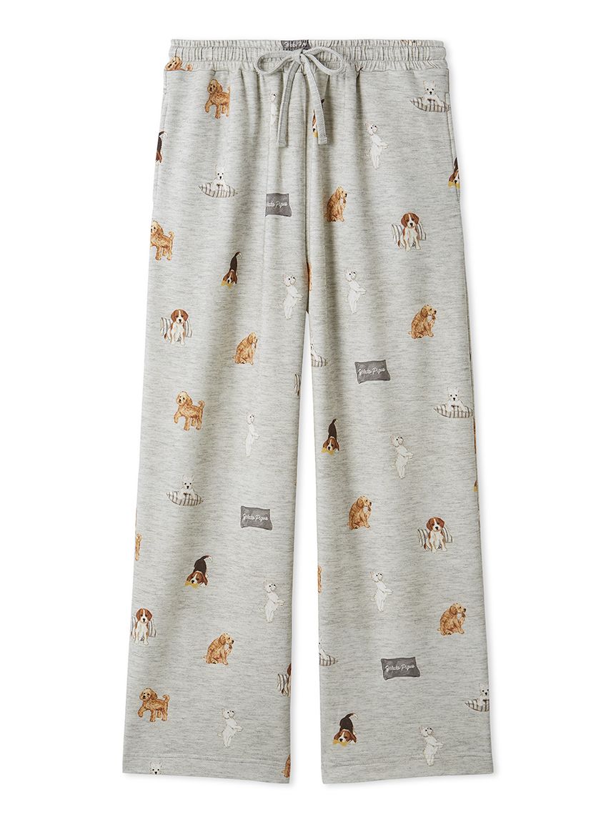 UNISEX】プレイフルDOG柄ロングパンツ(ボトムス)｜ルームウェア
