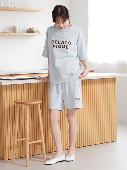 UNISEX】裏毛ワンポイント刺繍ハーフパンツ(ボトムス)｜ルームウェア