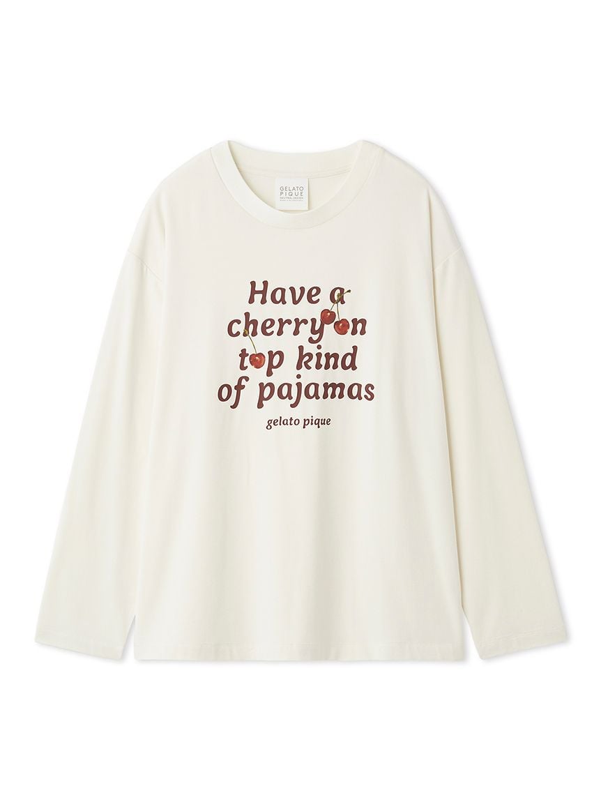 UNISEX】チェリー柄ワンポイントロンT(トップス)｜ルームウェア