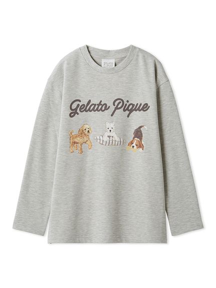 UNISEX】プレイフルDOGワンポイントロンT(トップス)｜ルームウェア
