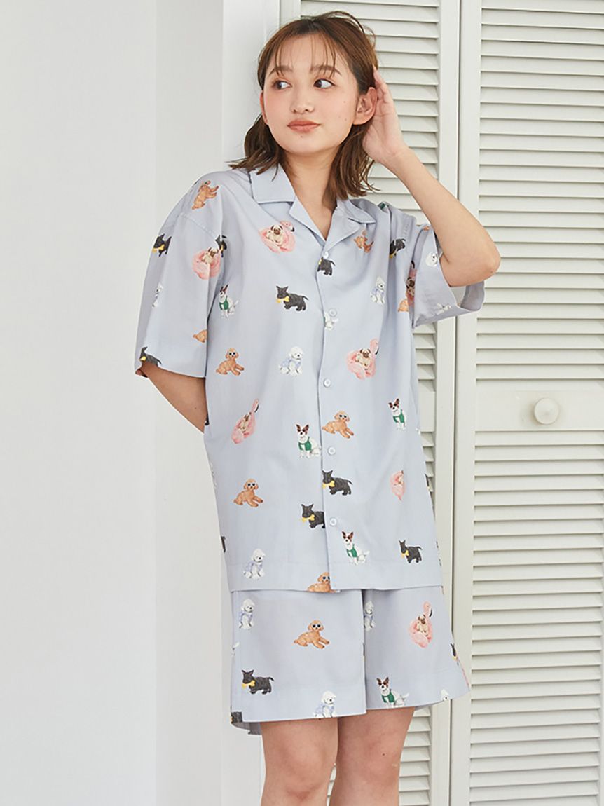 UNISEX】SUMMER DOG総柄ハーフパンツ(ボトムス)｜ルームウェア