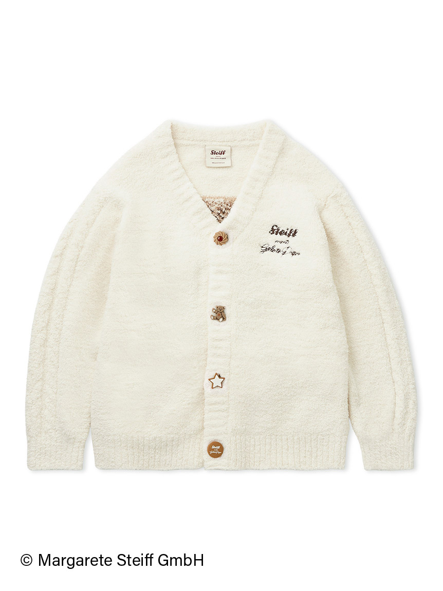 新品ジェラートピケ シュタイフ カーディガン クリーム Steiff】【UNISEX】パウダージャガードカーディガン(トップス)｜ルーム