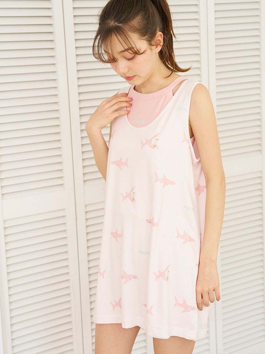 USAGI ONLINE限定】花柄カップインキャミワンピース（ワンピース