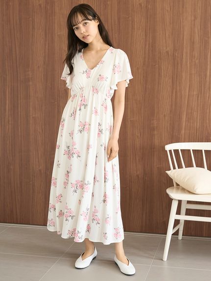 中花柄カップインワンピース(ワンピース)｜ルームウェア