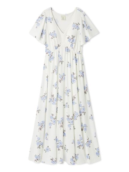 ★新品★ ジェラートピケ ジェラピケ ルームウェア ワンピース 花柄 カップ付き 花柄カップイン長袖ワンピース(ワンピース)｜ルームウェア