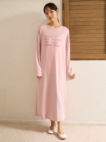 ジェラートピケ ロゴスウェットドレス ブラウン ジェラートピケ gelato pique ベアモチーフ抗菌防臭ドレス