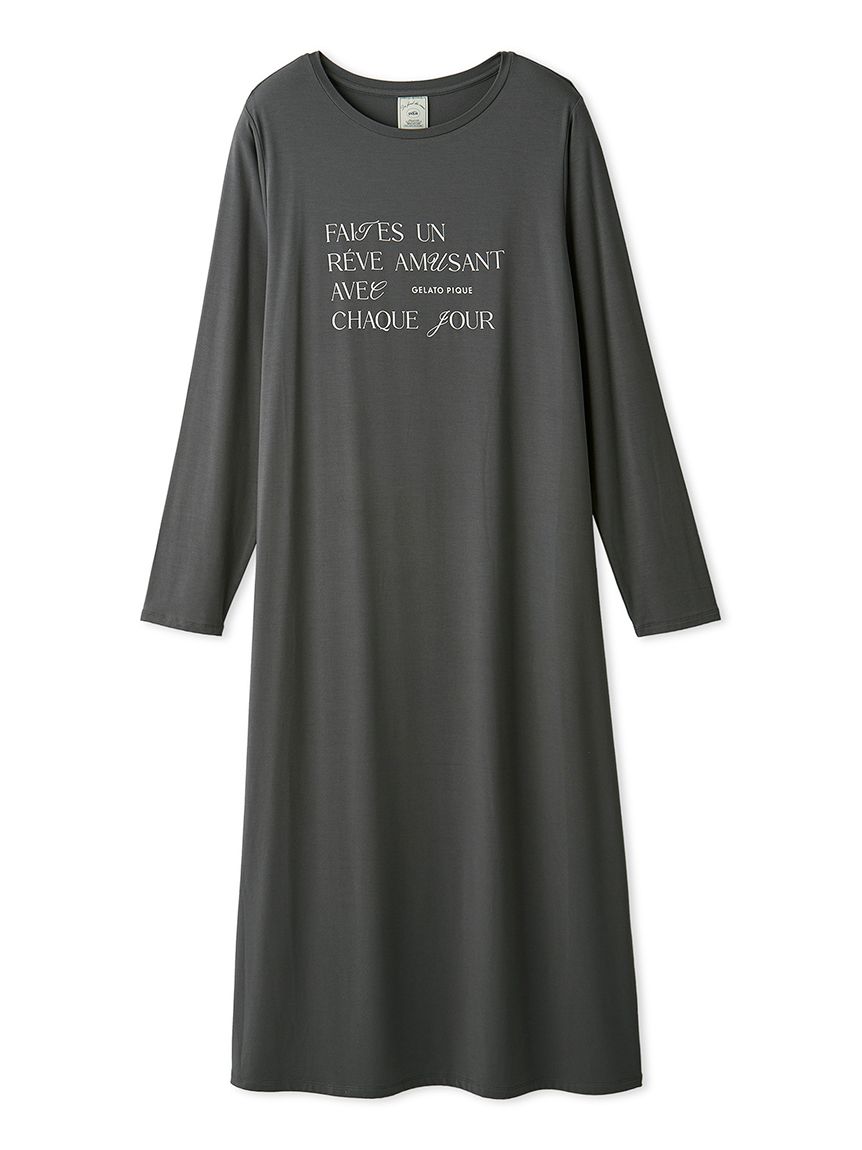 フェミニンレーヨンロゴワンピース(ワンピース)｜ルームウェア