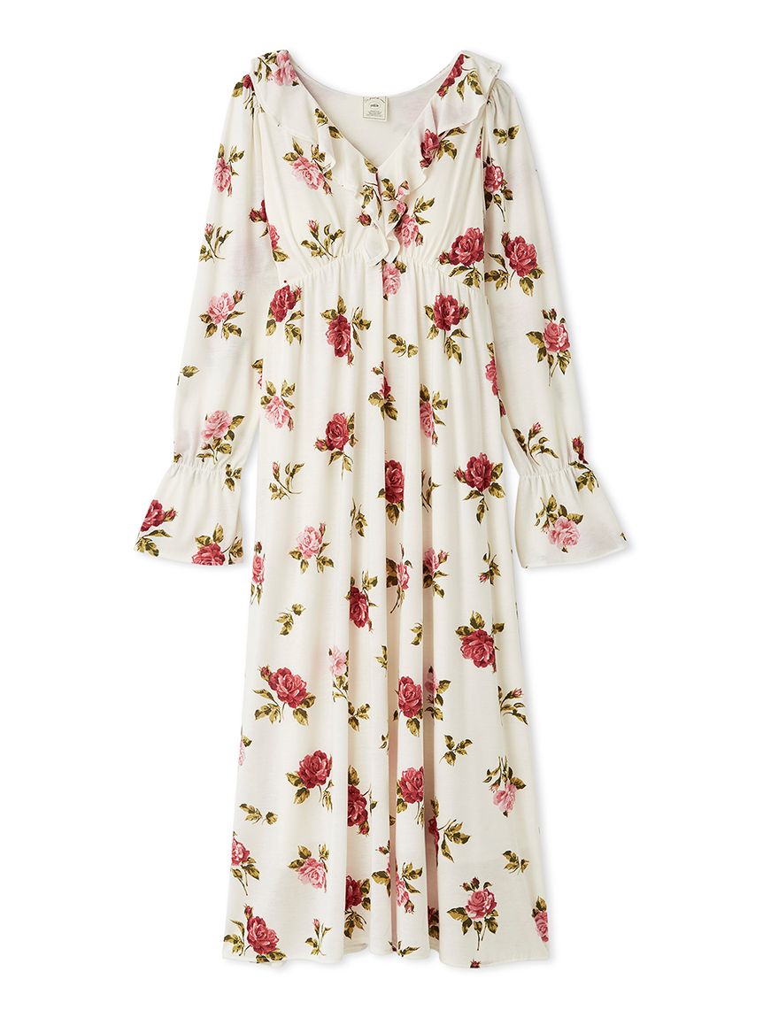 ヴィンテージローズ柄ワンピース(ワンピース)｜ルームウェア