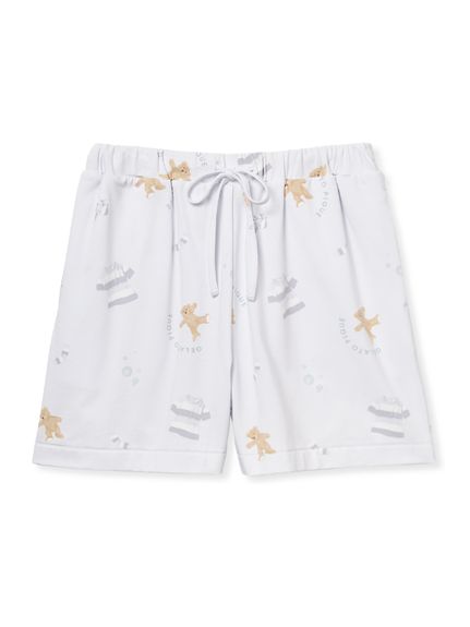 ウォッシングベア柄ショートパンツ(BLU-F)