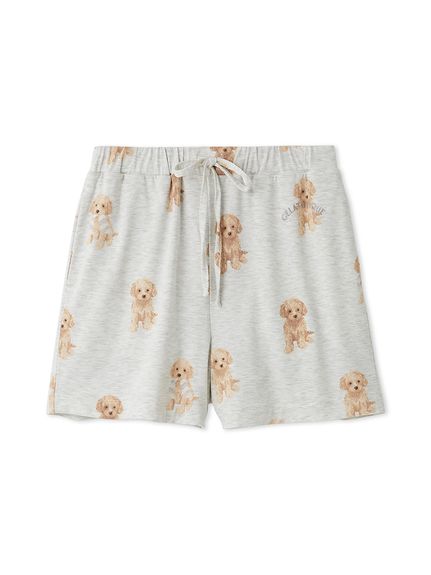 トイプードル柄ショートパンツ(GRY-F)