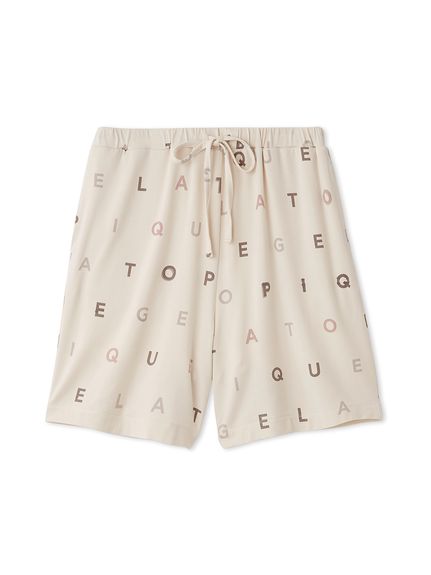 レーヨンロゴ柄ショートパンツ