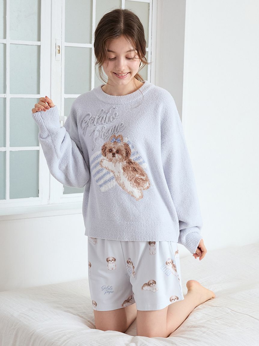 ジェラートピケ チャリティーぬいぐるみロングスリーブTシャツ&ショートパンツ チャリティー】ぬいぐるみロングスリーブTシャツ＆ショート