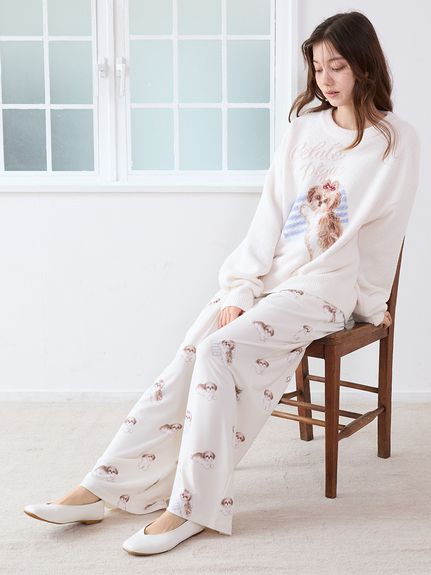 【新品】 ウエスティ柄シャツ ウエスティ柄ロングパンツ セット ジェラートピケ 新品】 ウエスティ柄シャツ ウエスティ柄ロングパンツ セット