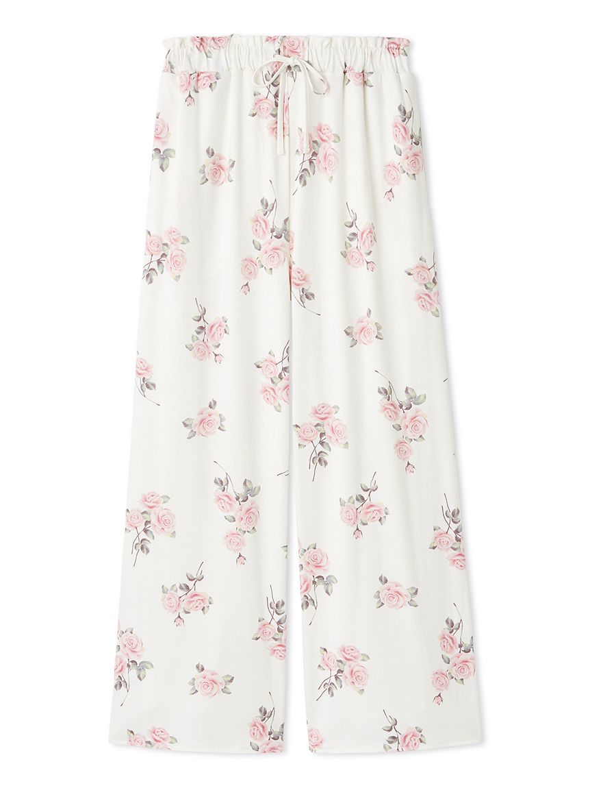 中花柄ロングパンツ(ロングパンツ)｜ルームウェア・パジャマ通販の