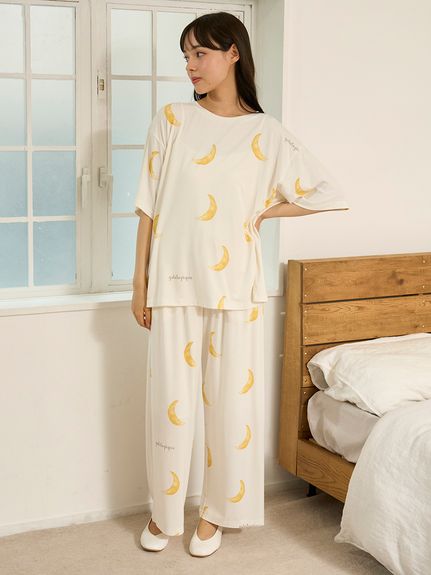 モチーフ3柄ロングパンツ(ロングパンツ)｜ルームウェア