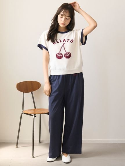 ジェラートピケ　関西万博限定ロングパンツ　レディース モチーフロゴロングパンツ(ロングパンツ)｜ルームウェア