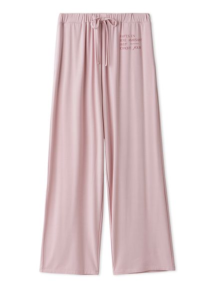 フェミニンレーヨンロゴロングパンツ(ロングパンツ)｜ルーム