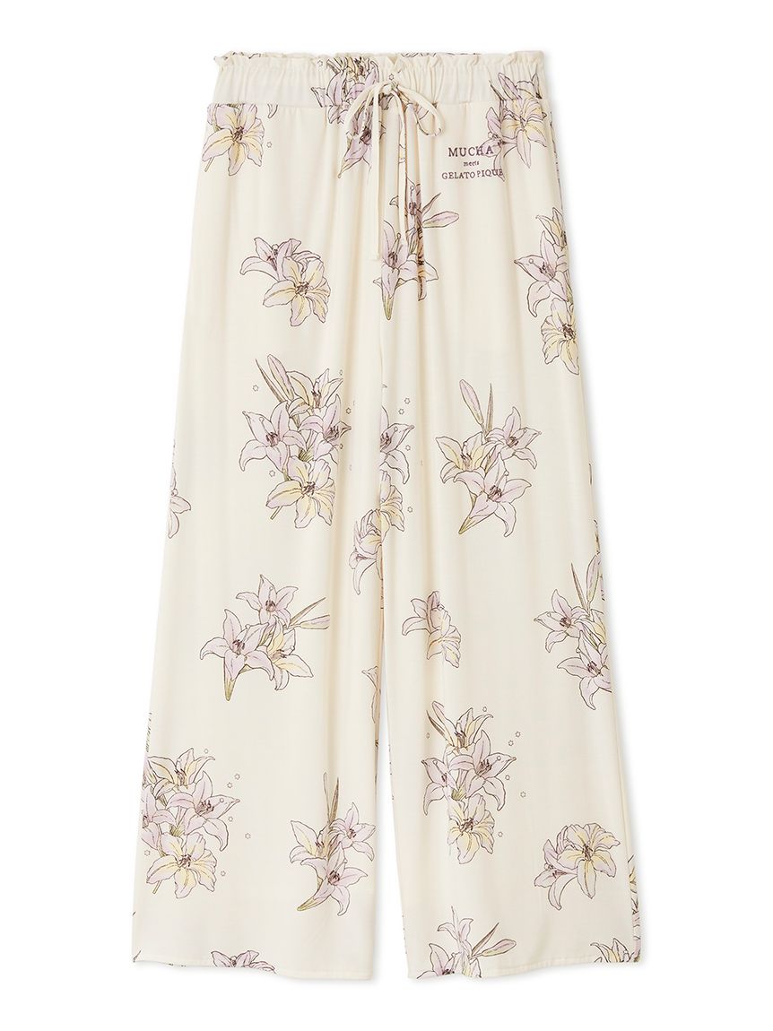MUCHA】リリー柄ロングパンツ(ロングパンツ)｜ルームウェア