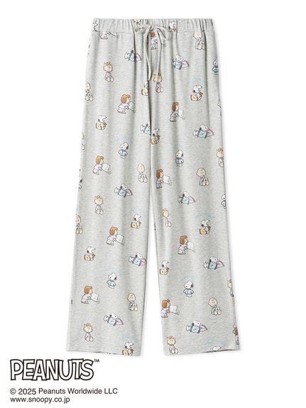 ジェラートピケ PEANUTS オリジナルアート 総柄ロングパンツ プルオーバー PEANUTS】オリジナルアート 総柄ロングパンツ（ルームウェア/パジャマ
