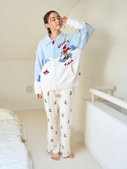 PUU✨️ジェラピケいちごプリントワンピース ジェラートピケ gelato pique いちご柄ドレス （オフホワイト