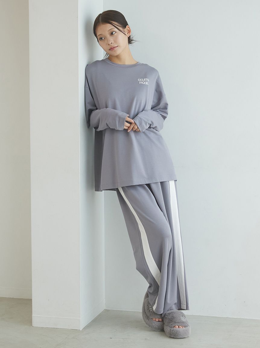 インレイロゴラインロングパンツ(ロングパンツ)｜ルームウェア