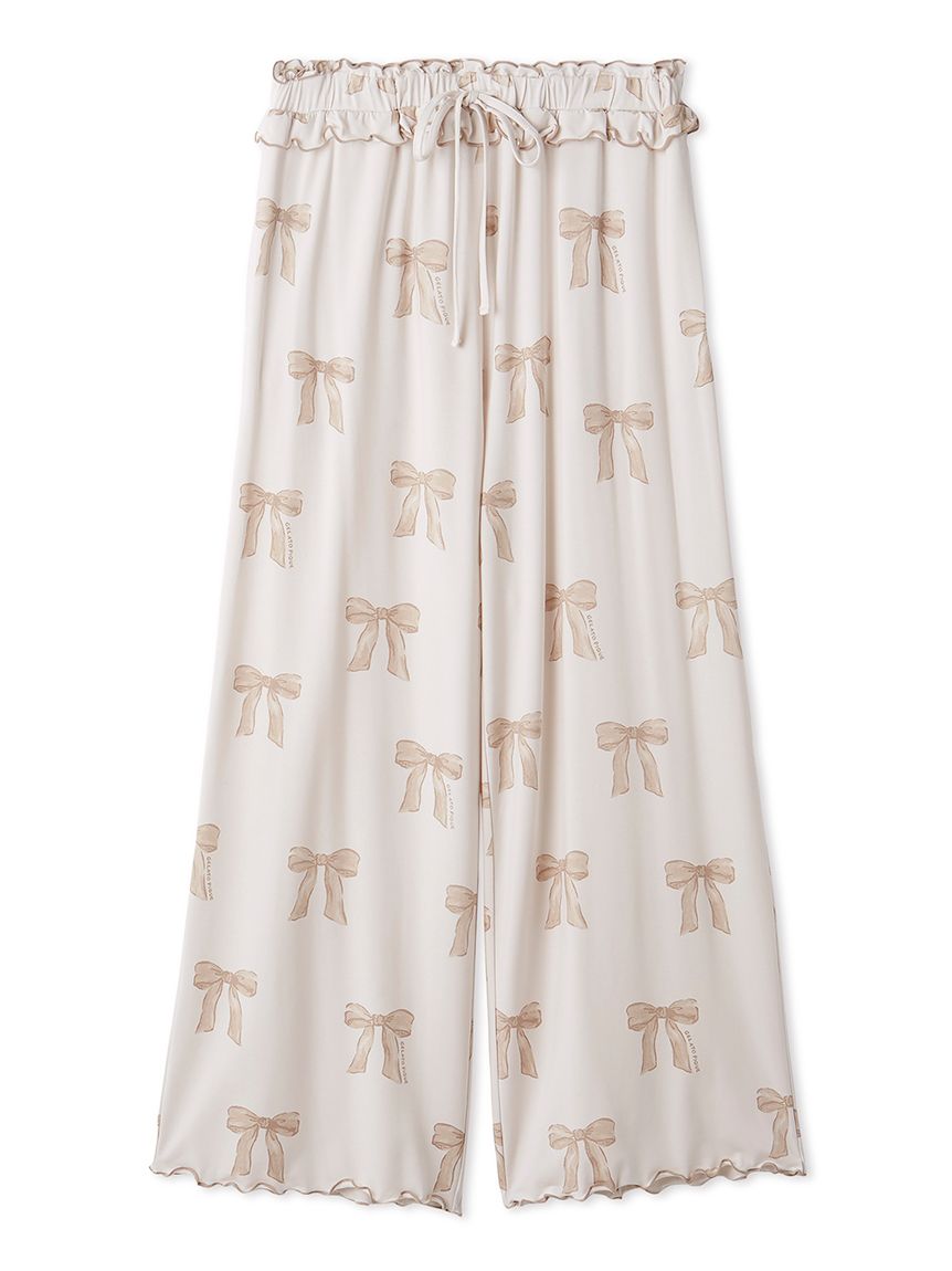 ジェラートピケ❤︎リボン柄ロングパンツ新品タグ付き リボン柄ロングパンツ(ロングパンツ)｜ルームウェア・パジャマ