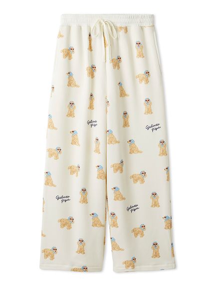 スカーフDOG柄ロングパンツ(ロングパンツ)｜ルームウェア・パジャマ