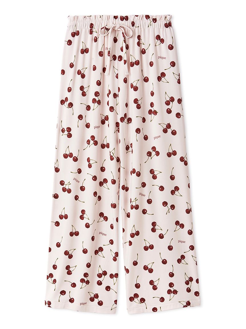チェリー柄ロングパンツ(ロングパンツ)｜ルームウェア・パジャマ通販の