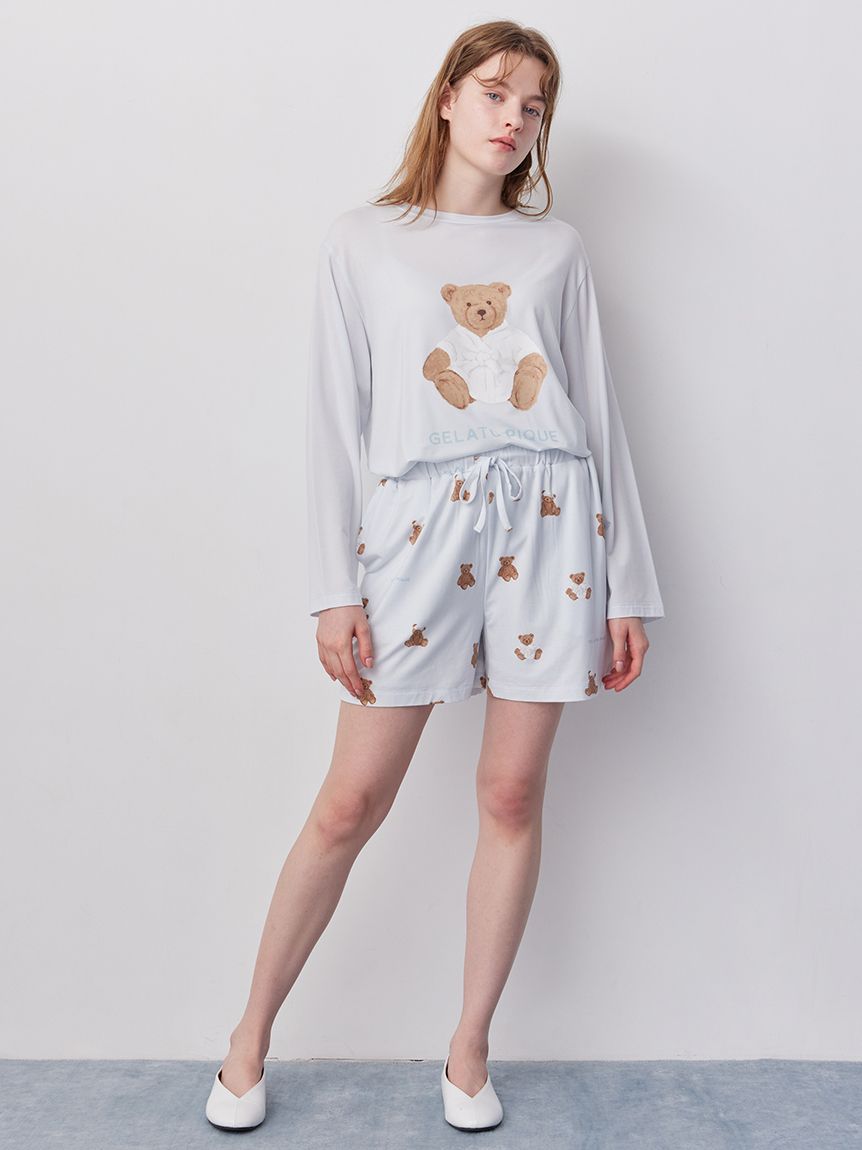 抗菌防臭バスローブベア柄ショートパンツ(ショートパンツ)｜ルーム