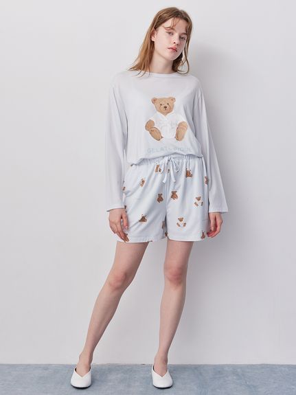 抗菌防臭バスローブベア柄ショートパンツ(ショートパンツ)｜ルーム