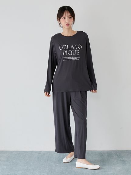 レーヨンロゴロングパンツ(ロングパンツ)｜ルームウェア・パジャマ通販