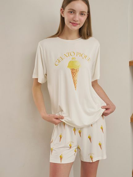 接触冷感】ソルベ柄ショートパンツ(ショートパンツ)｜ルームウェア