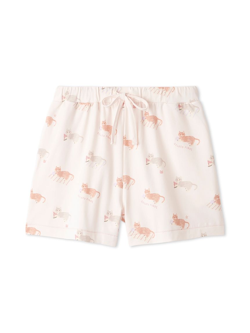 シーサイドキャット柄ショートパンツ(ショートパンツ)｜ルームウェア