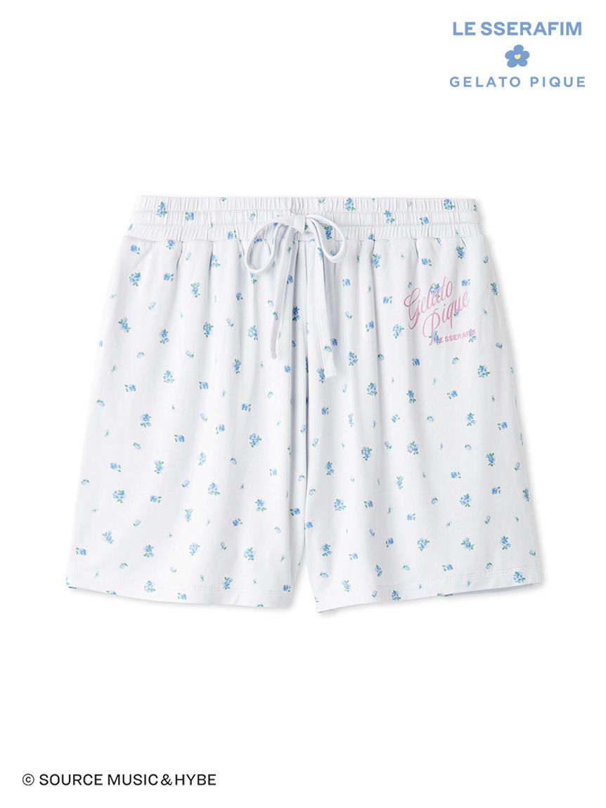 LE SSERAFIM ルセラフィム　公式グッズ パンツ ショーツ LE SSERAFIM】小花柄ショートパンツ(ショートパンツ)｜ルームウェア