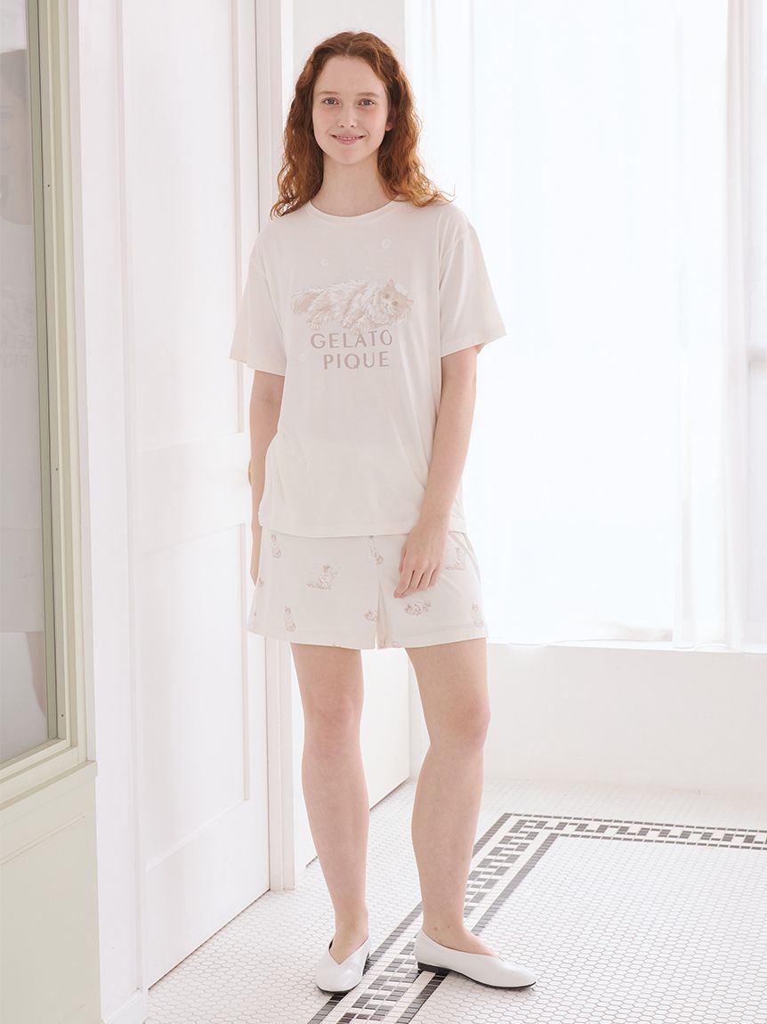 抗菌防臭】バスタイムCAT柄ショートパンツ(ショートパンツ)｜ルーム
