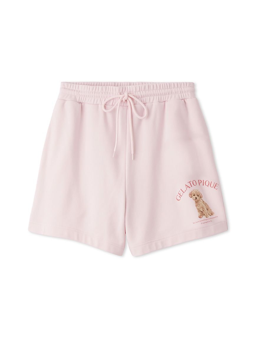 うん皇帝 ピンクのSECRETロゴショートパンツ UVカット】お散歩ドッグ裏毛ショートパンツ(ショートパンツ)｜ルーム